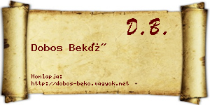 Dobos Bekő névjegykártya
